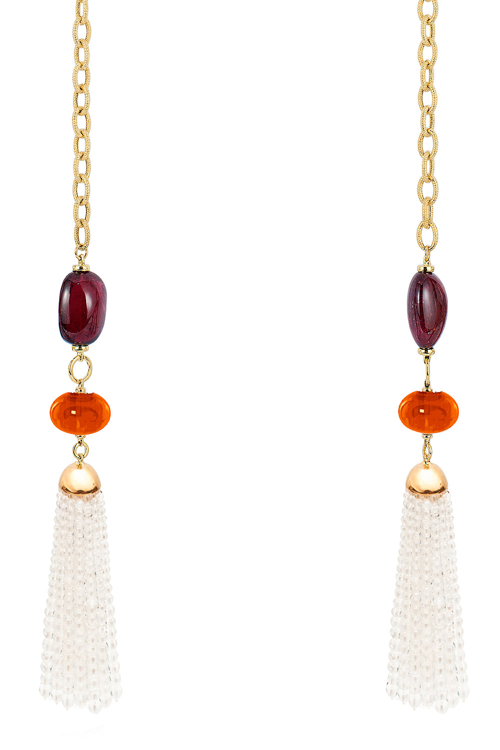 Rubellite Mandarin Lariat Necklace