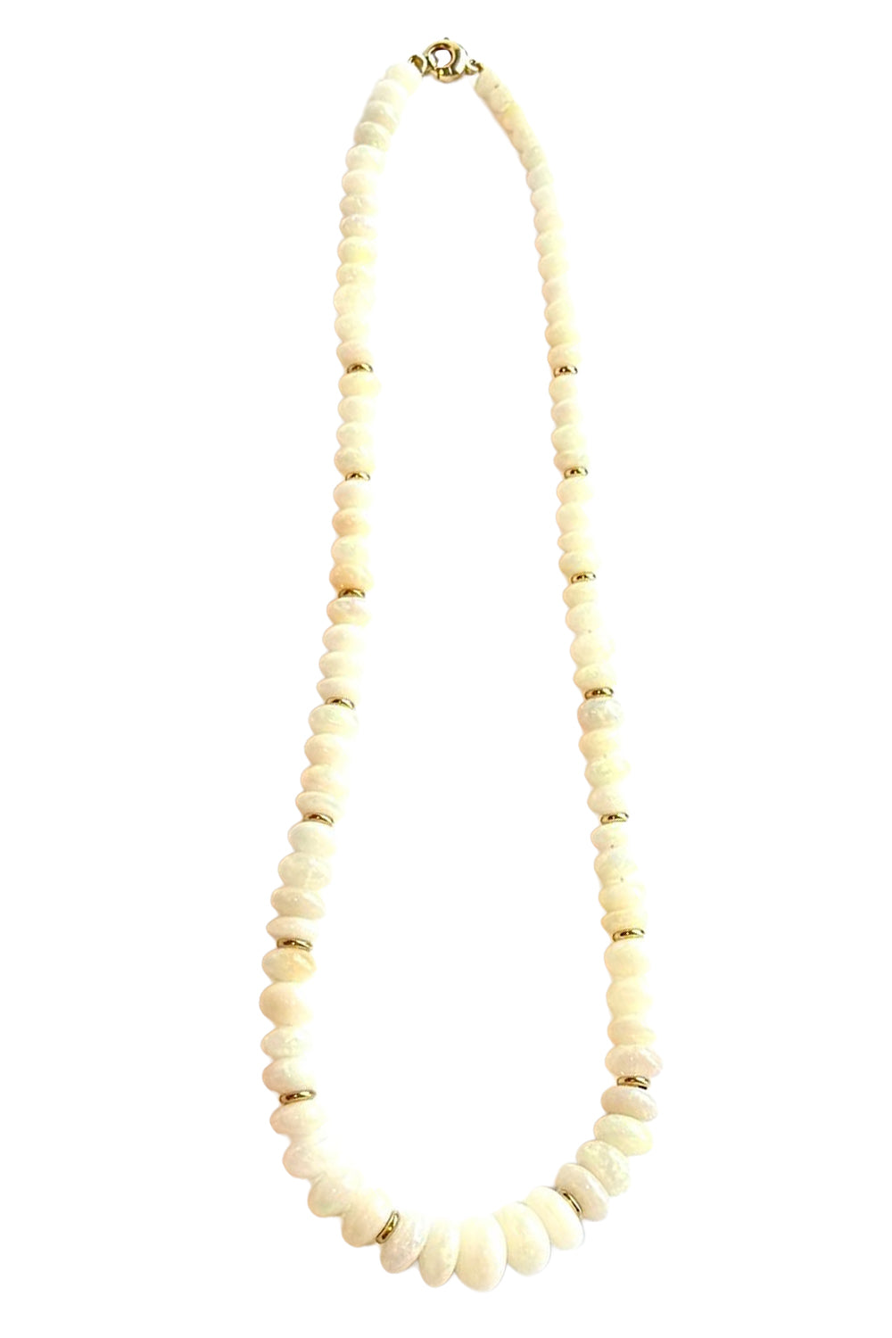 White Opal Beaded Large G-One Necklace