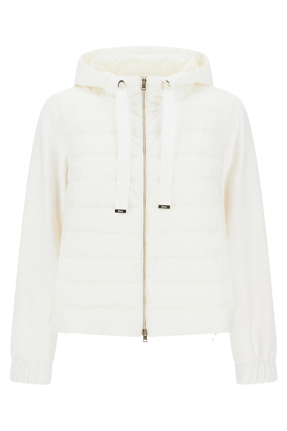 Tie Neck Quilted Hoodie-WHITE-XS-CLOTHINGJACKETCASUAL-HERNO