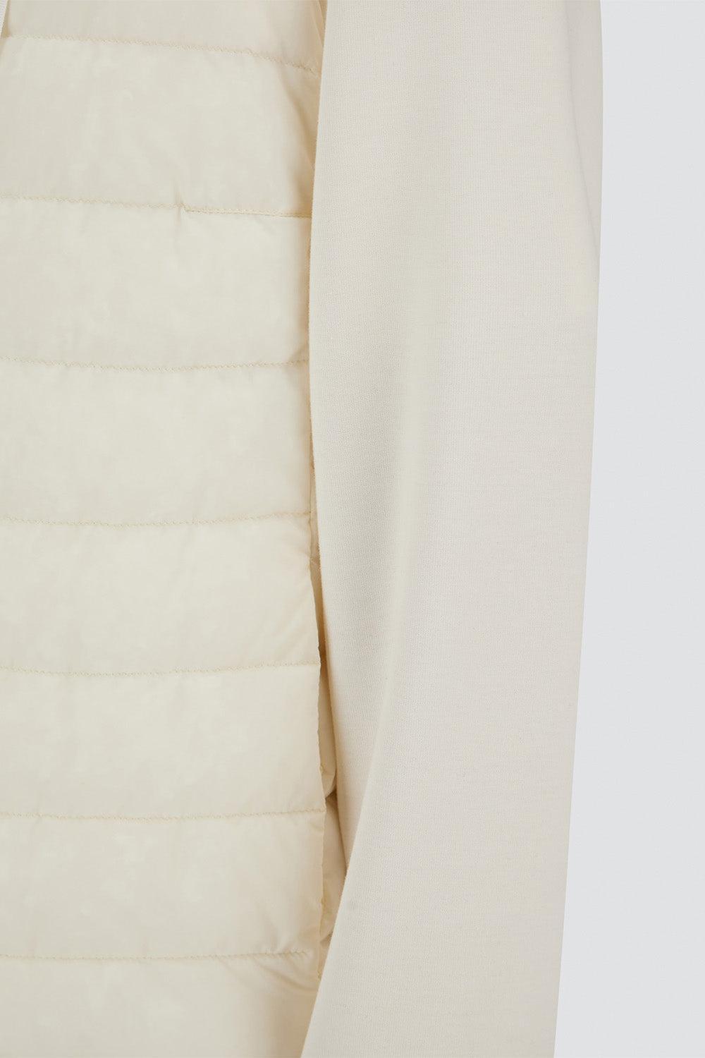 Tie Neck Quilted Hoodie-WHITE-XS-CLOTHINGJACKETCASUAL-HERNO
