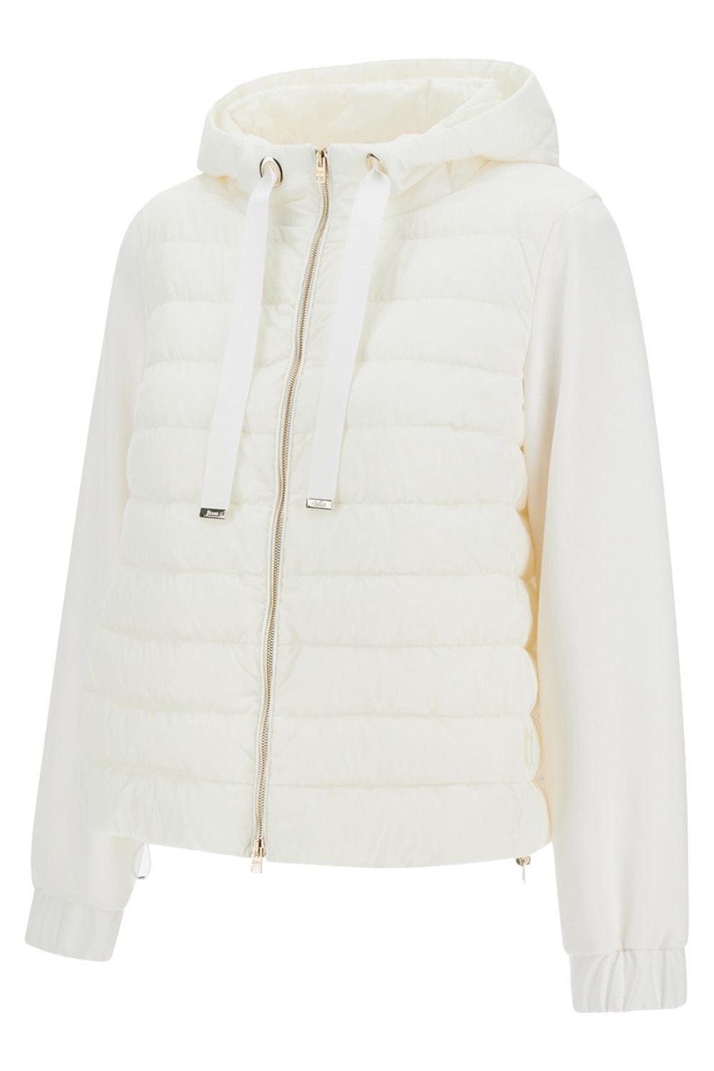 Tie Neck Quilted Hoodie-WHITE-XS-CLOTHINGJACKETCASUAL-HERNO