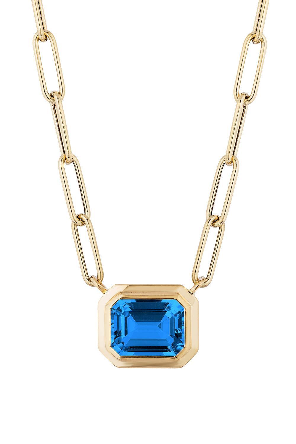 London Blue Topaz Manhattan Necklace-YELLOW GOLD-16-JEWELRYFINE JEWELNECKLACE O-GOSHWARA