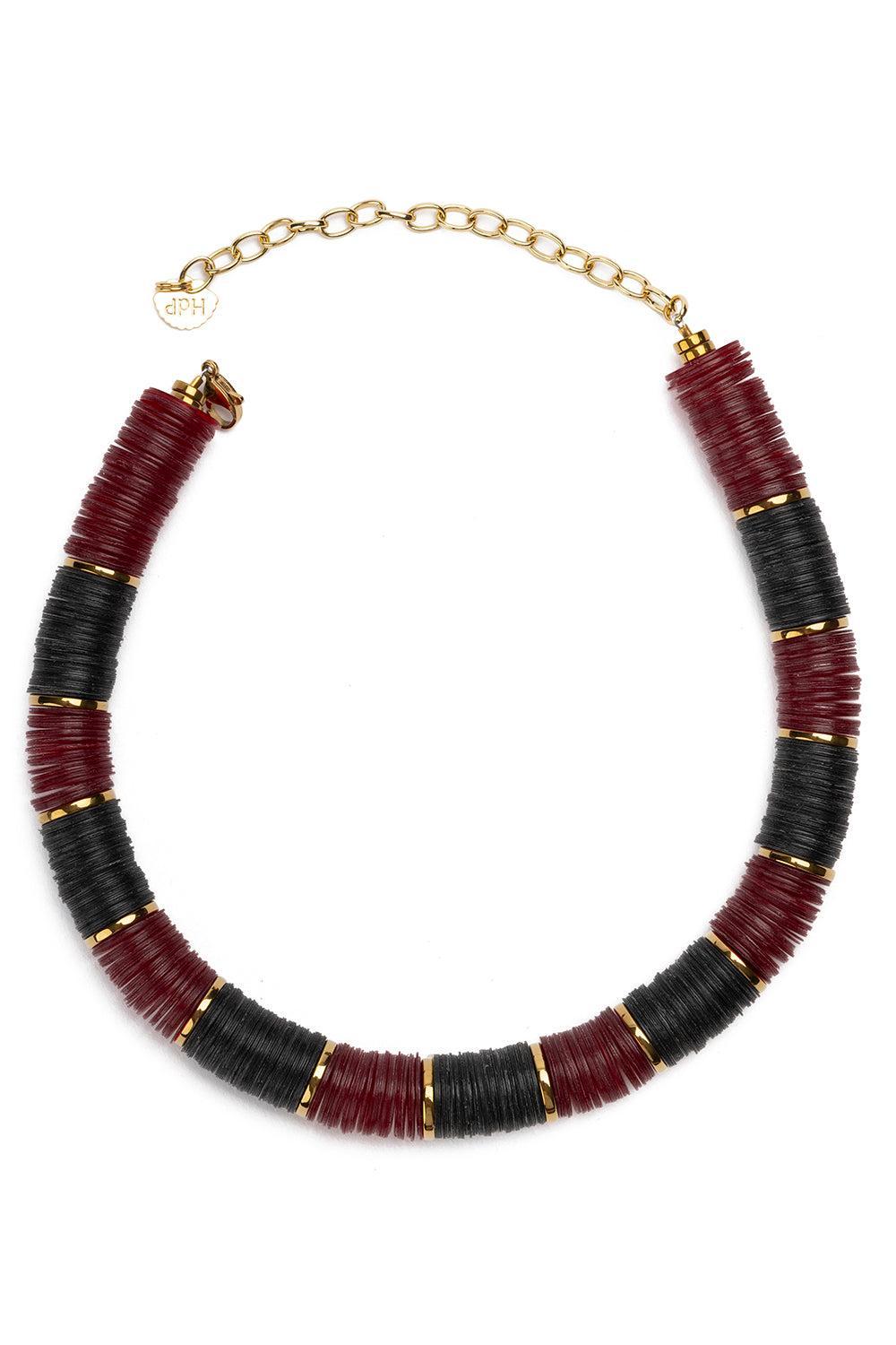 Jaipur Black Brown African Beaded Necklace - 14mm-BRWN/RED-JEWELRYBOUTIQUENECKLACE O-HIJAS DE PUKA