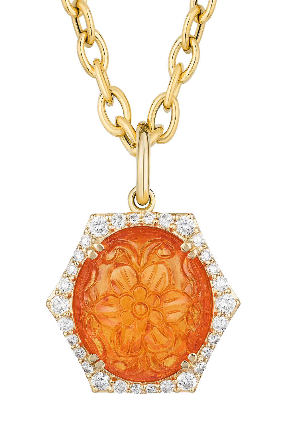 Mandarin Garnet Pendant Necklace