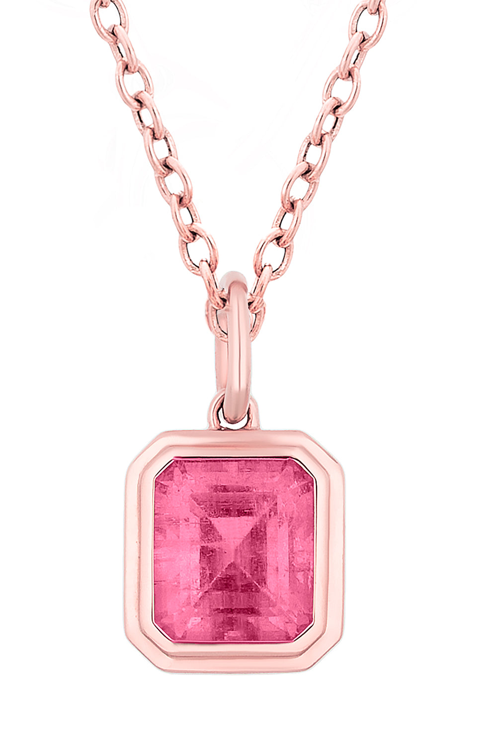 Pink Tourmaline G-One Pendant Necklace