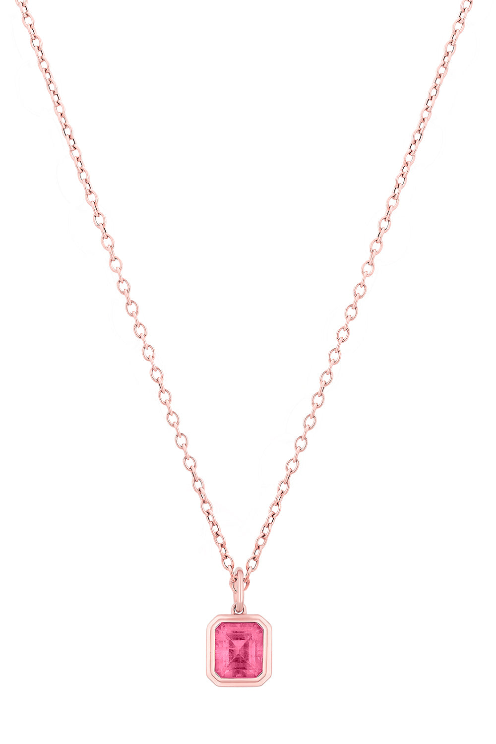 Pink Tourmaline G-One Pendant Necklace