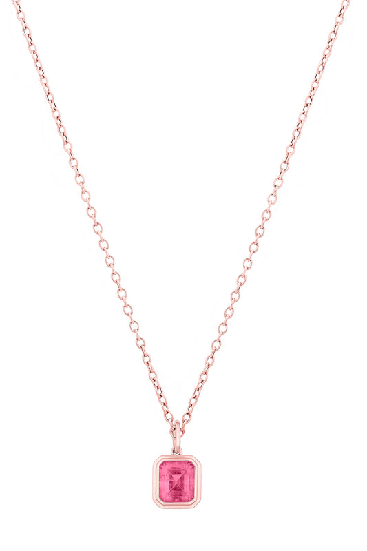 Pink Tourmaline G-One Pendant Necklace