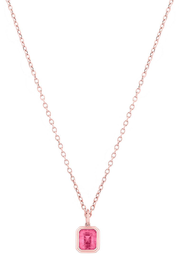 Pink Tourmaline G-One Pendant Necklace