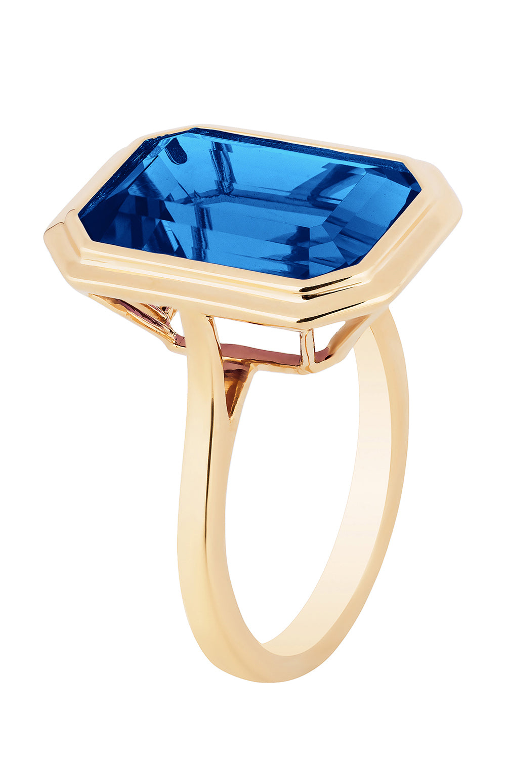 London Blue Topaz Bezel Manhattan Ring