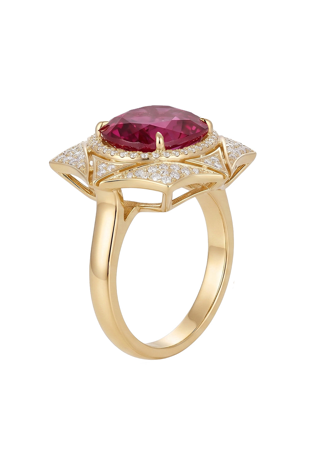 Pink Tourmaline East-West Web Ring