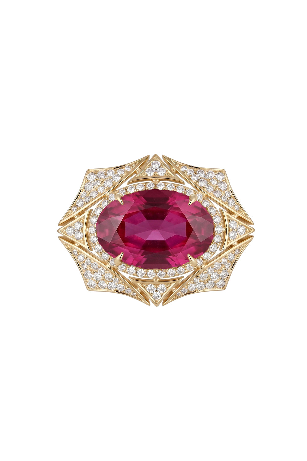 Pink Tourmaline East-West Web Ring
