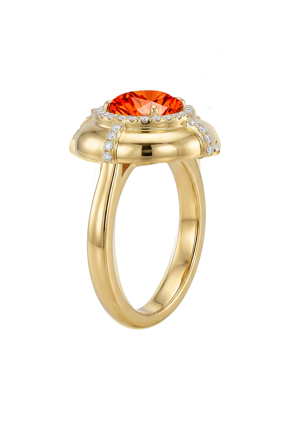 Fire Opal Medallion Ring