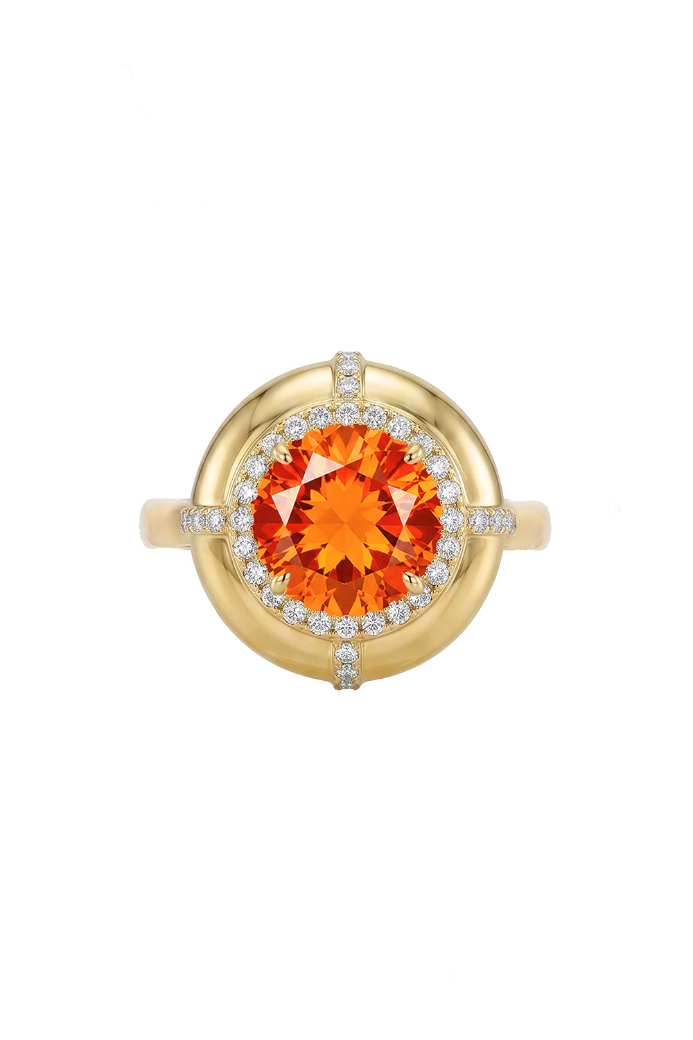Fire Opal Medallion Ring