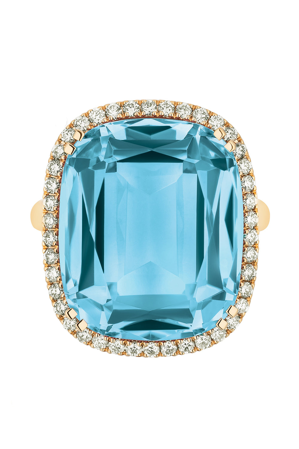 Blue Topaz Cushion Gossip Ring