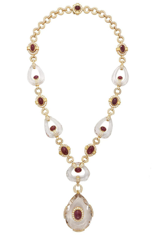 Rock Crystal Couture Hoop Necklace-YELLOW GOLD-JEWELRYFINE JEWELNECKLACE O-DAVID WEBB