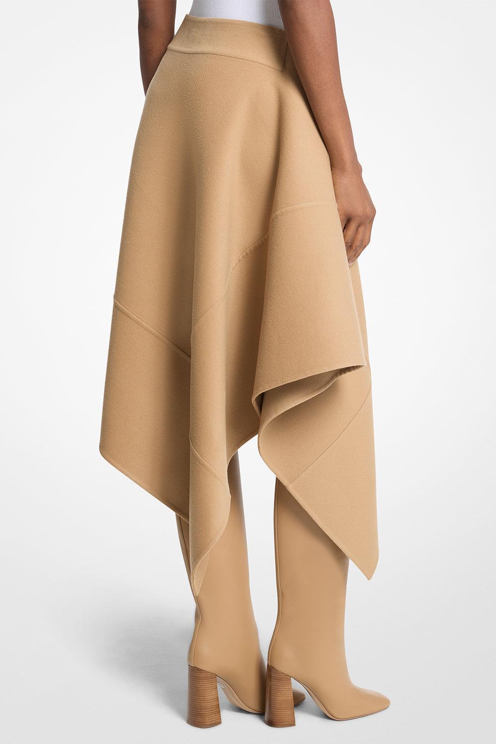 Asymmetric Midi Skirt-BROWN-2-CLOTHINGSKIRTKNEE LENGT-MICHAEL KORS COLLECTION