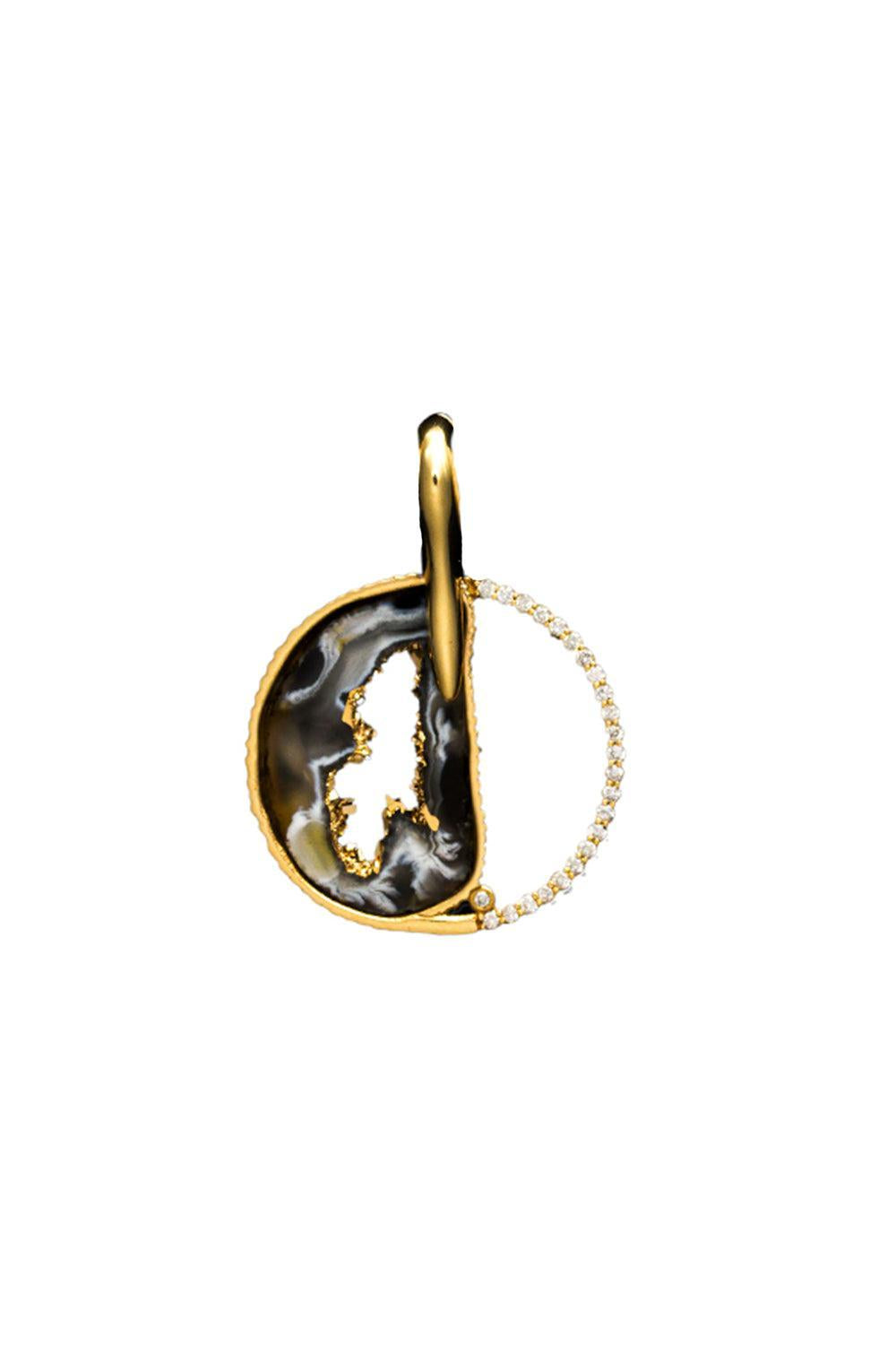 Agate Slice Pendant-YELLOW GOLD-JEWELRYFINE JEWELPENDANT-DENISE CASSOU
