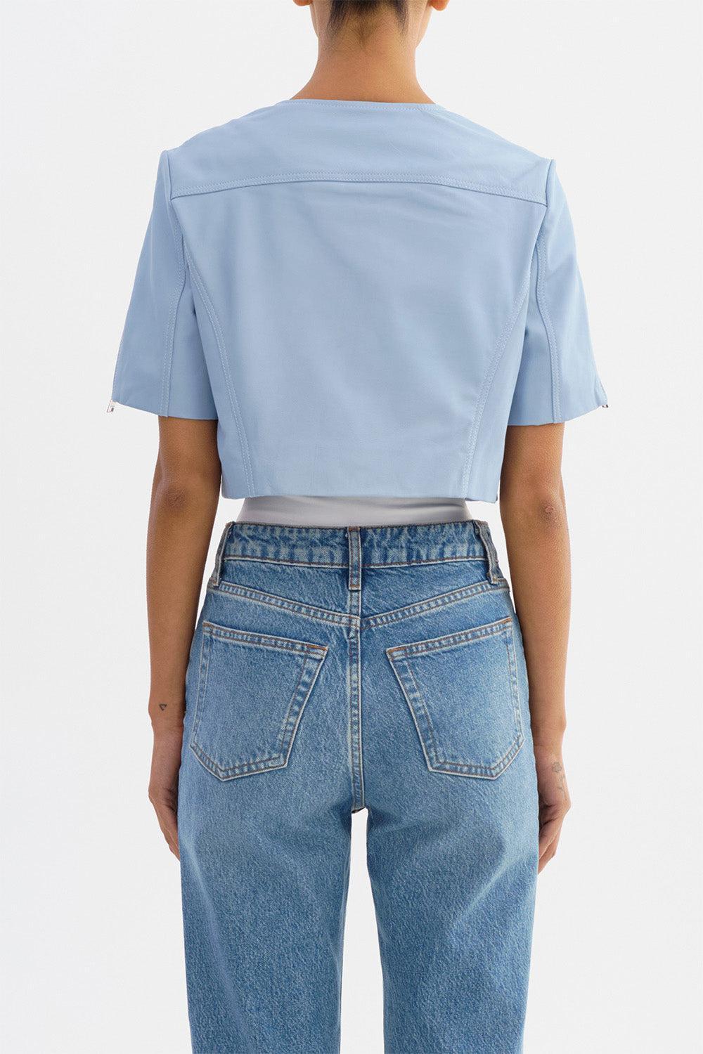 Kirsi Crop Jacket - Cool Blue-BLUE-XS-CLOTHINGJACKETCASUAL-LAMARQUE
