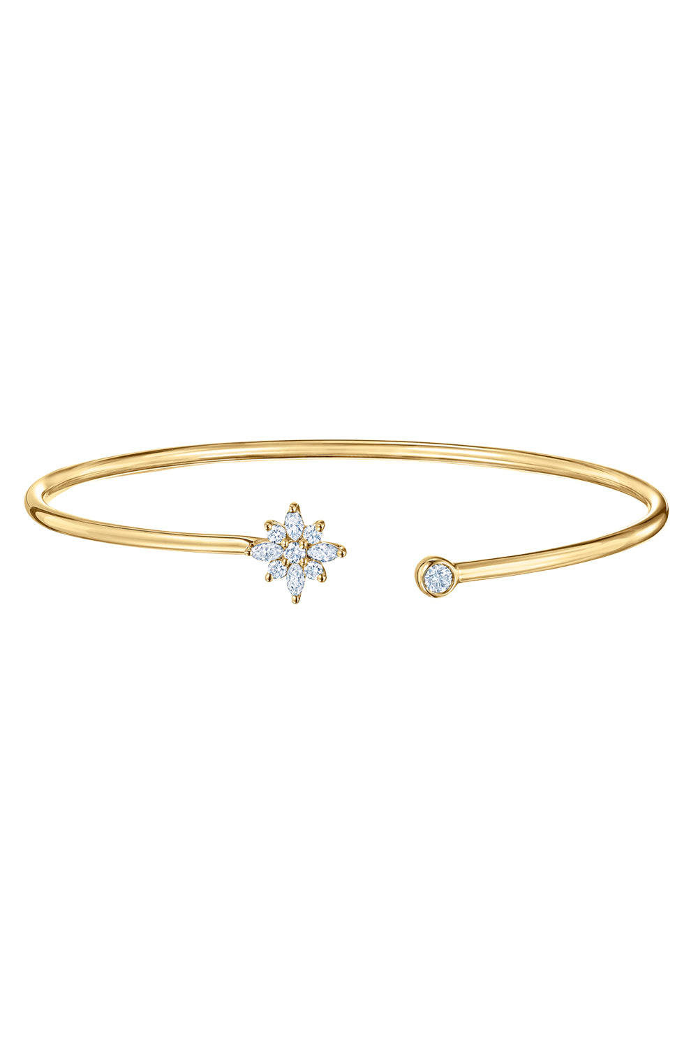 Diamond Star Open Bangle Bracelet