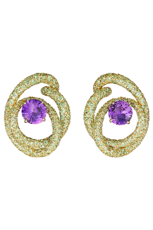 Garnet Sapphire Kalon Earrings