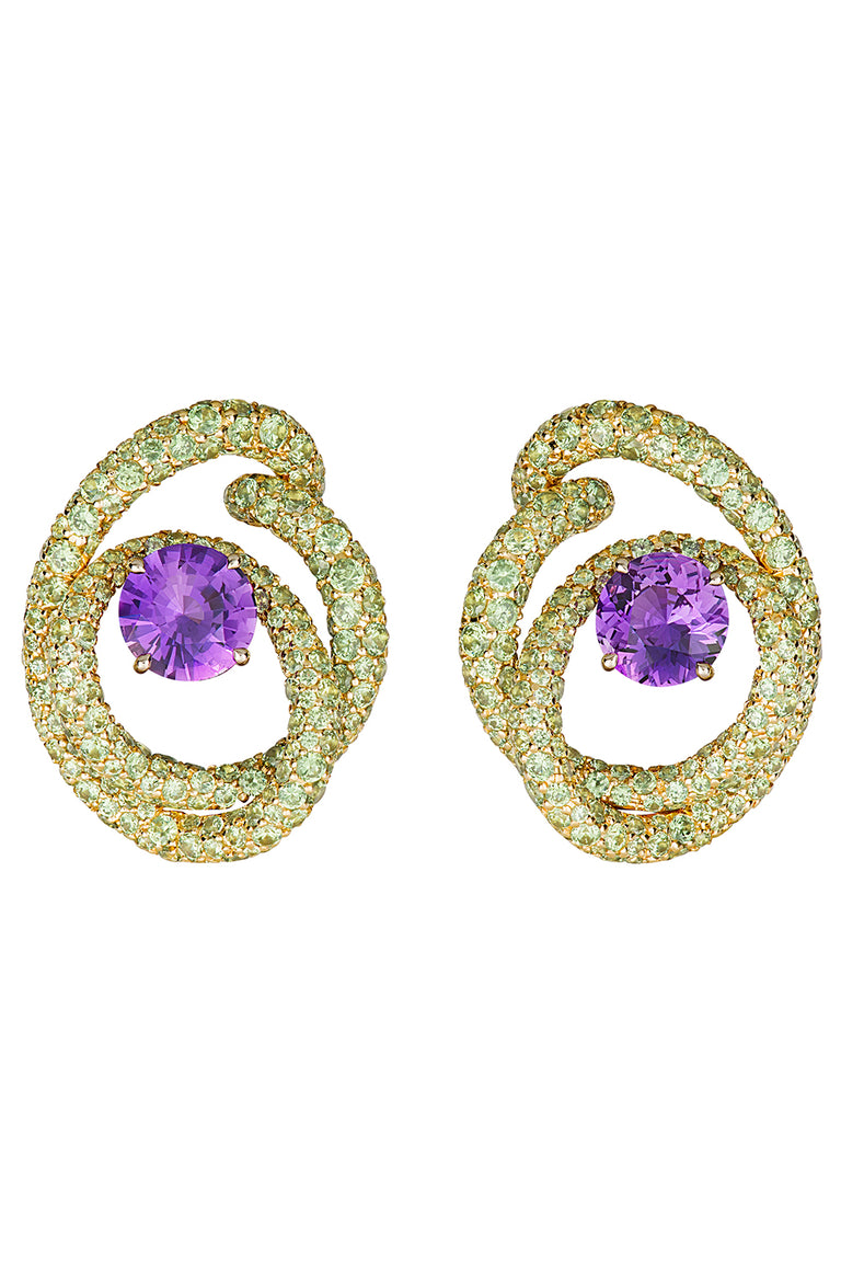 Garnet Sapphire Kalon Earrings