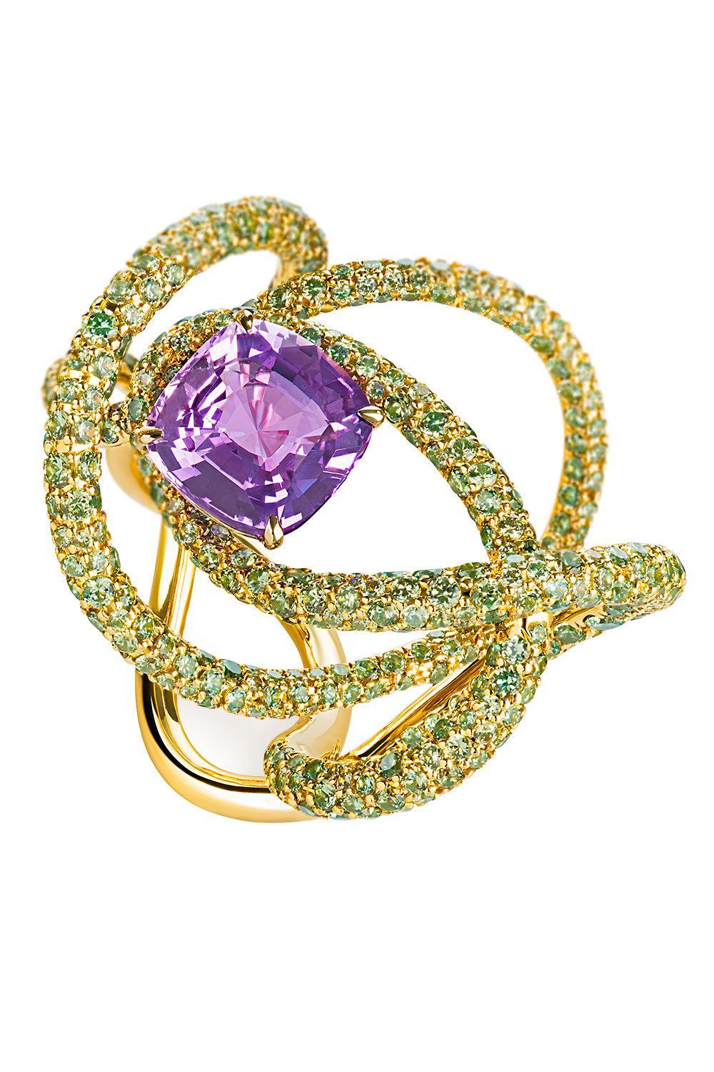 Garnet Sapphire Kephi Ring-YELLOW GOLD-5.25-JEWELRYFINE JEWELRING-NEHA DANI