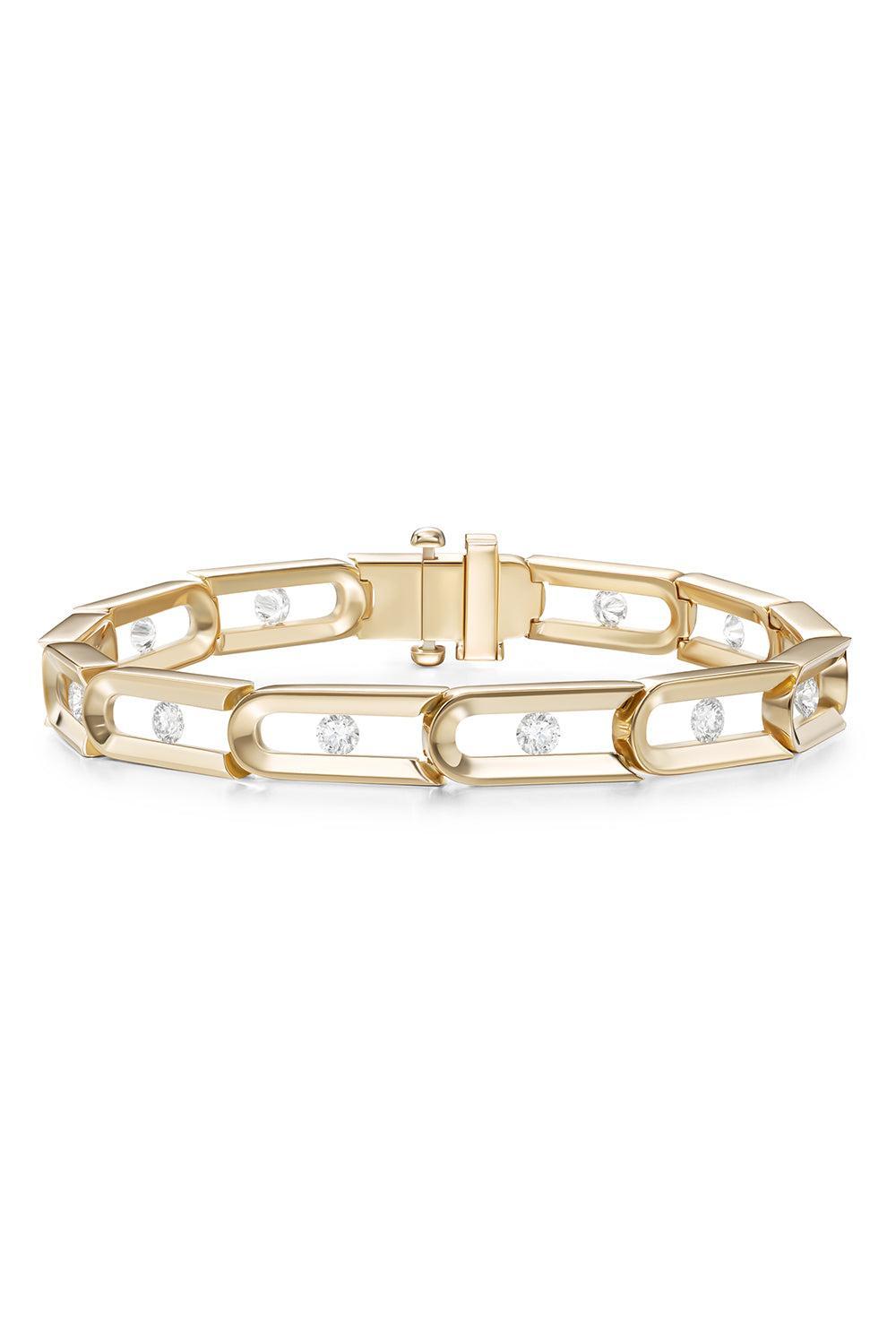 Diamond Kira Single Channel Bracelet-YELLOW GOLD-JEWELRYFINE JEWELBRACELET O-MELISSA KAYE