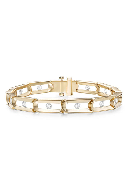 Diamond Kira Single Channel Bracelet-YELLOW GOLD-JEWELRYFINE JEWELBRACELET O-MELISSA KAYE