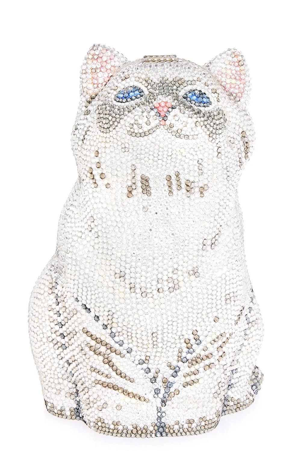 Kitten Cloud Clutch-SILVER-HANDBAGEVENING-JUDITH LEIBER