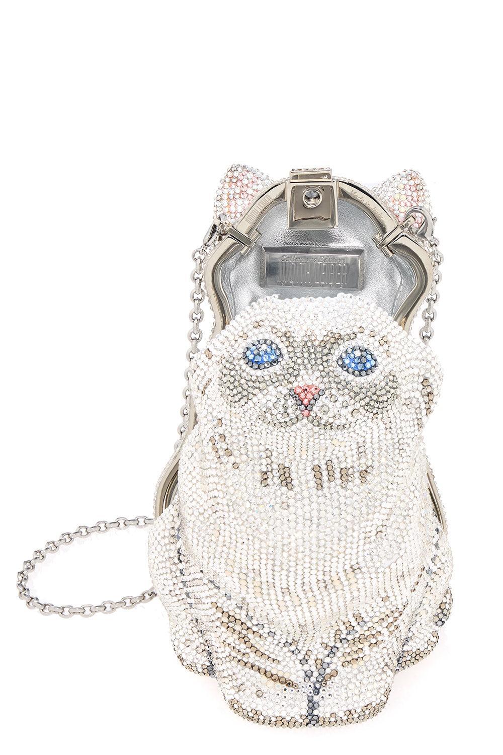 Kitten Cloud Clutch-SILVER-HANDBAGEVENING-JUDITH LEIBER