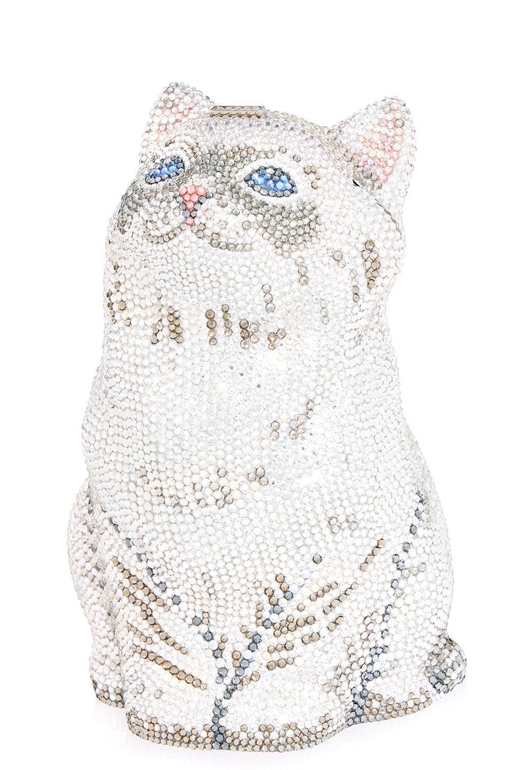 Kitten Cloud Clutch-SILVER-HANDBAGEVENING-JUDITH LEIBER