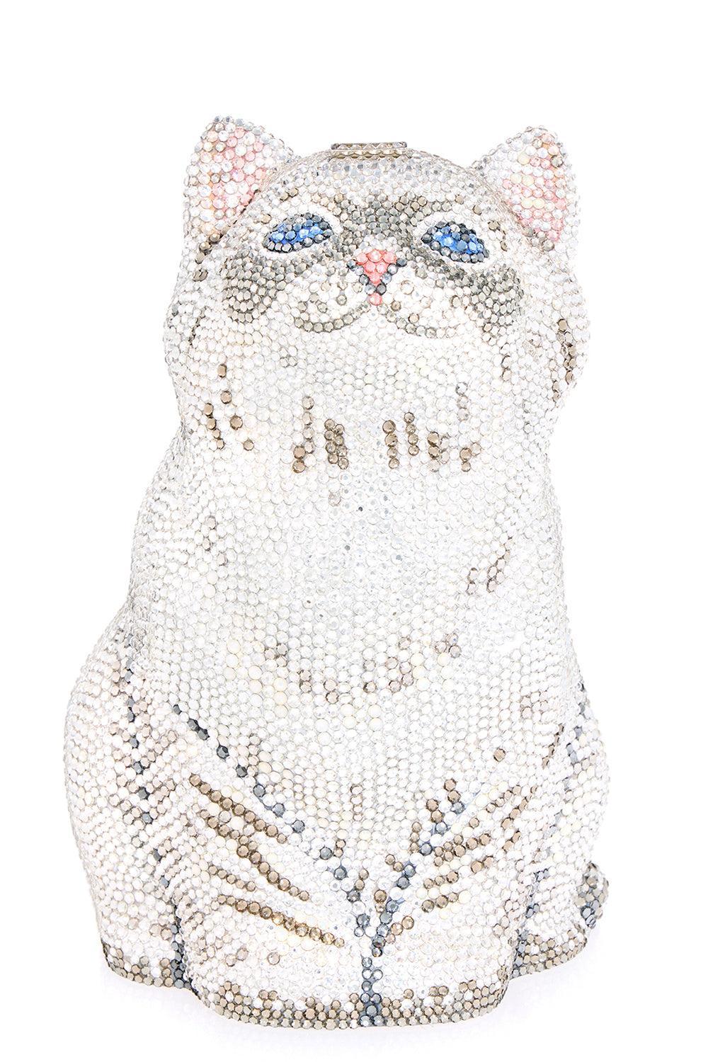 Kitten Cloud Clutch-SILVER-HANDBAGEVENING-JUDITH LEIBER