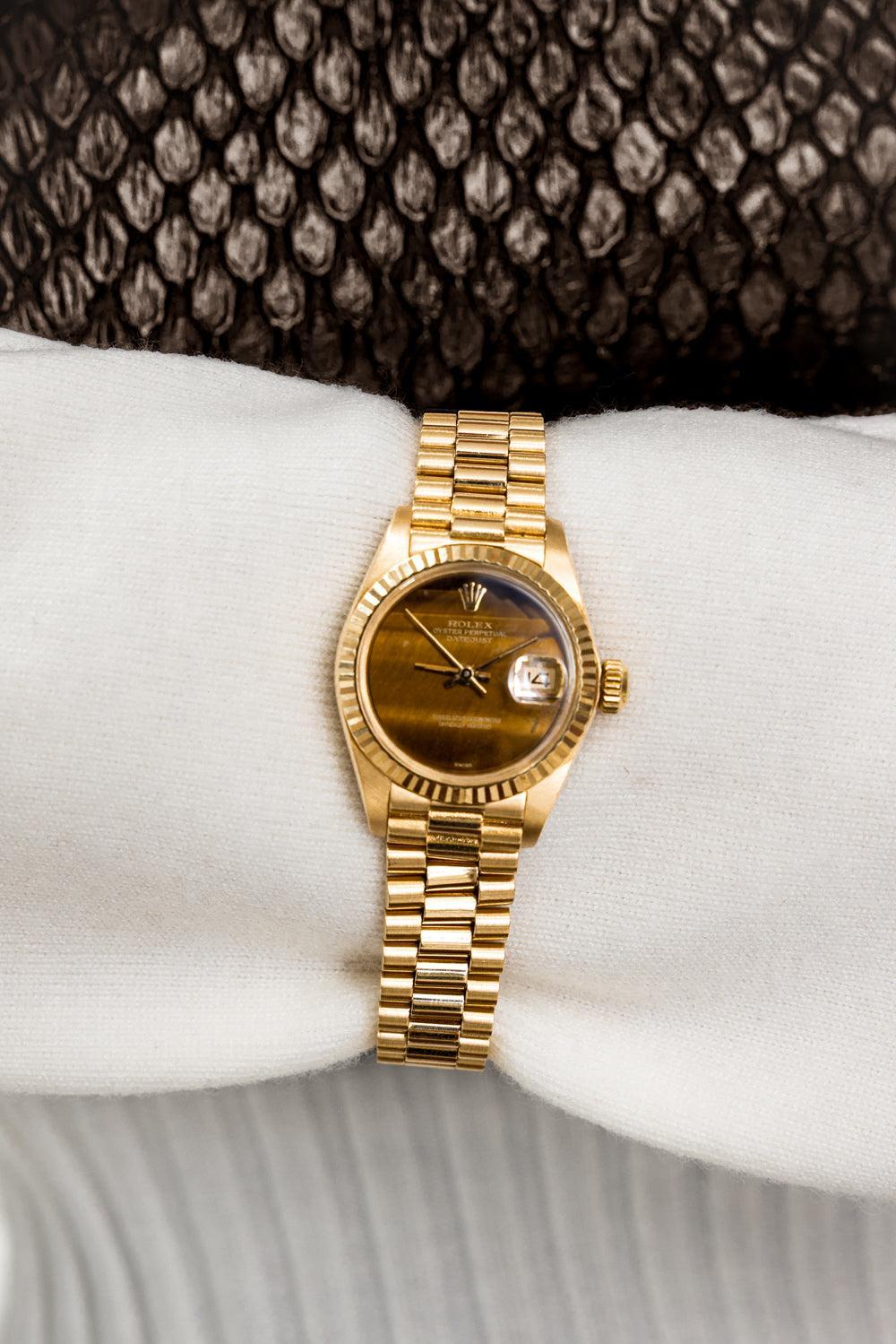 Brown Lady Datejust Watch 26-YELLOW GOLD-26MM-JEWELRYFINE JEWELWATCH-ROLEX