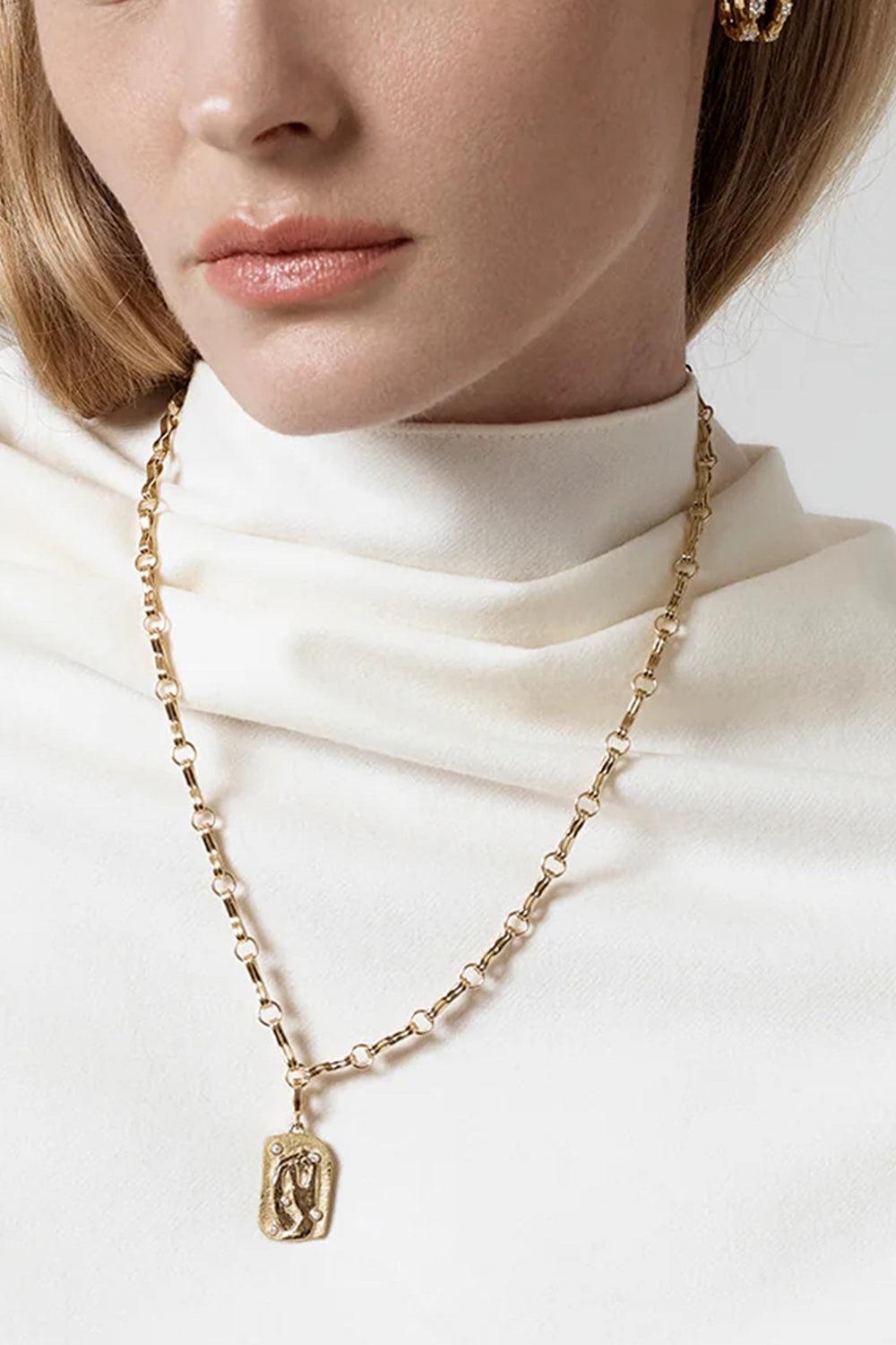 Large Motif Double Link Chain-YELLOW GOLD-16-JEWELRYFINE JEWELNECKLACE O-AZLEE