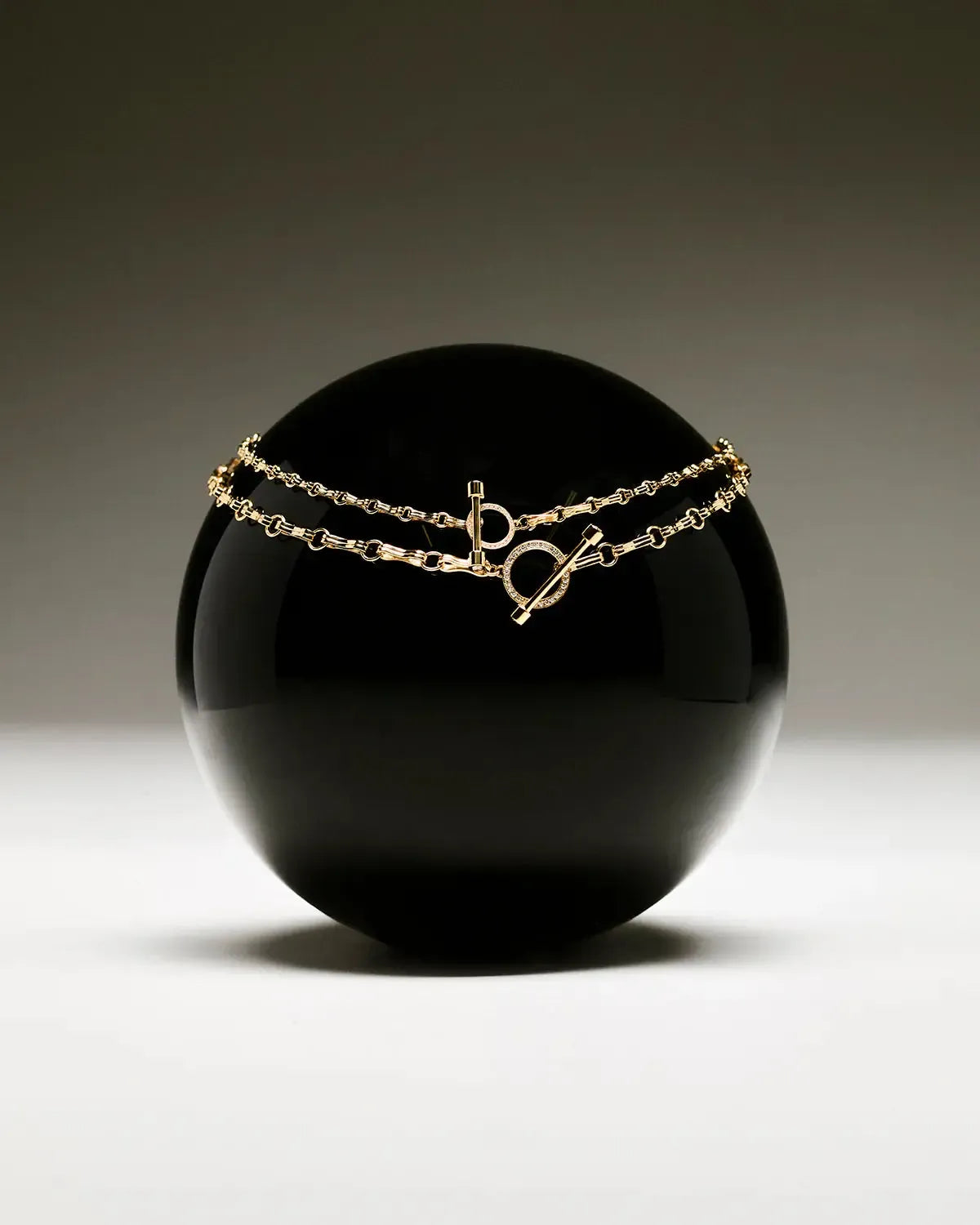 Large Motif Double Link Diamond Toggle Chain-YELLOW GOLD-15.75-JEWELRYFINE JEWELNECKLACE O-AZLEE