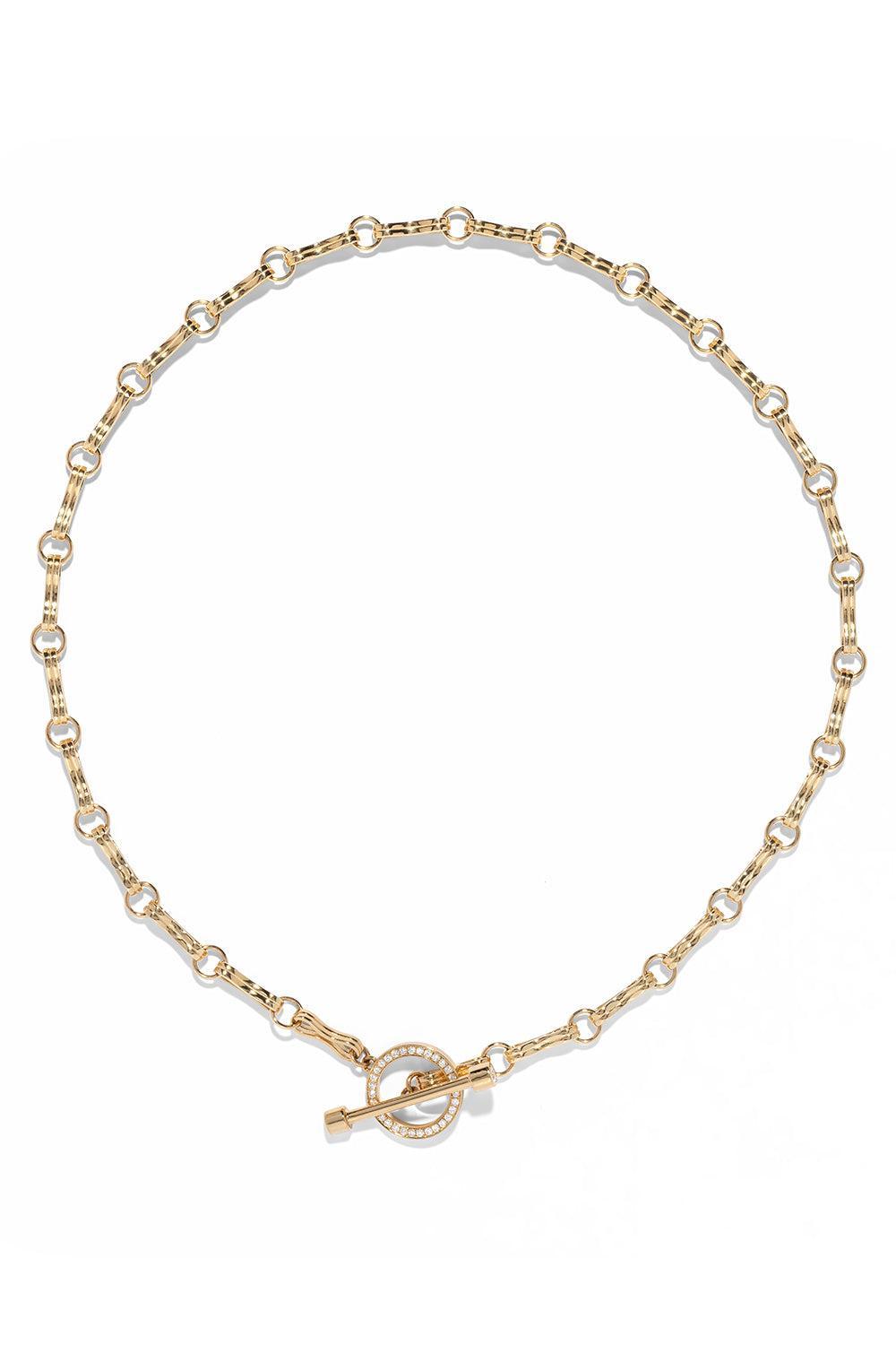 Large Motif Double Link Diamond Toggle Chain-YELLOW GOLD-15.75-JEWELRYFINE JEWELNECKLACE O-AZLEE
