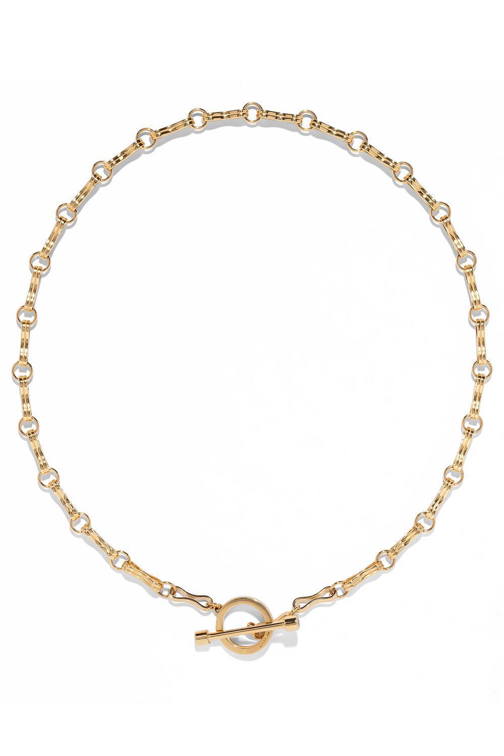 Large Motif Double Link Toggle Chain Necklace-YELLOW GOLD-15.75-JEWELRYFINE JEWELNECKLACE O-AZLEE
