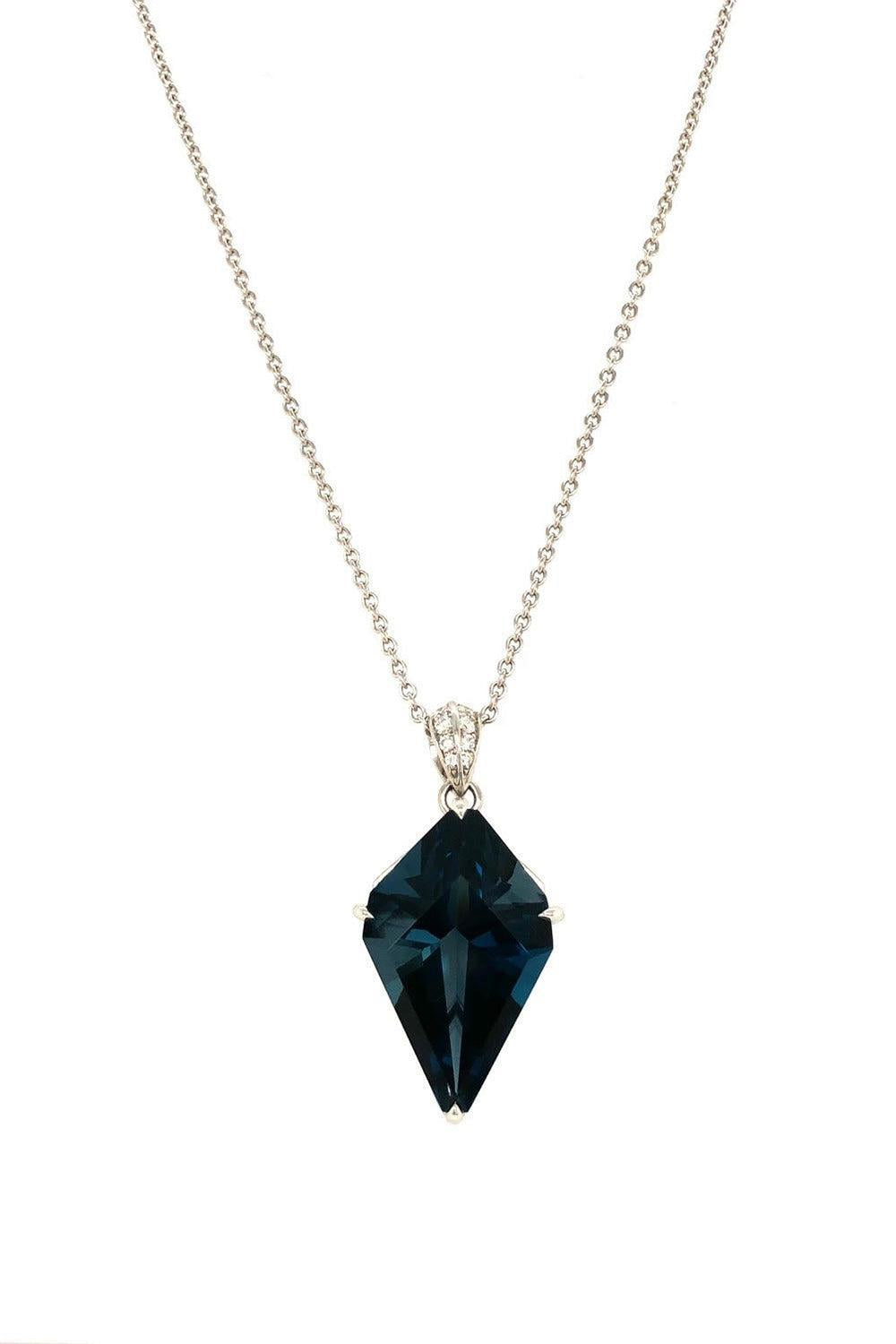 London Blue Topaz Kite Necklace-WHITE GOLD-JEWELRYFINE JEWELNECKLACE O-LISA NIK