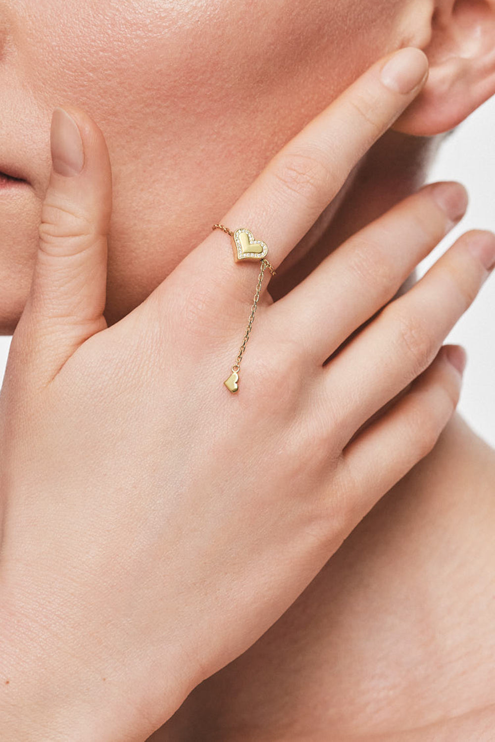 Diamond Outline Heart Transformer Ring