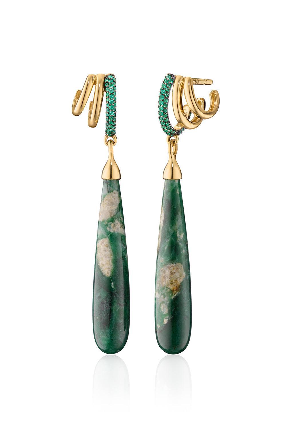 "Green Planet" Earrings-YELLOW GOLD-JEWELRYFINE JEWELEARRING-MONICA RICH KOSANN