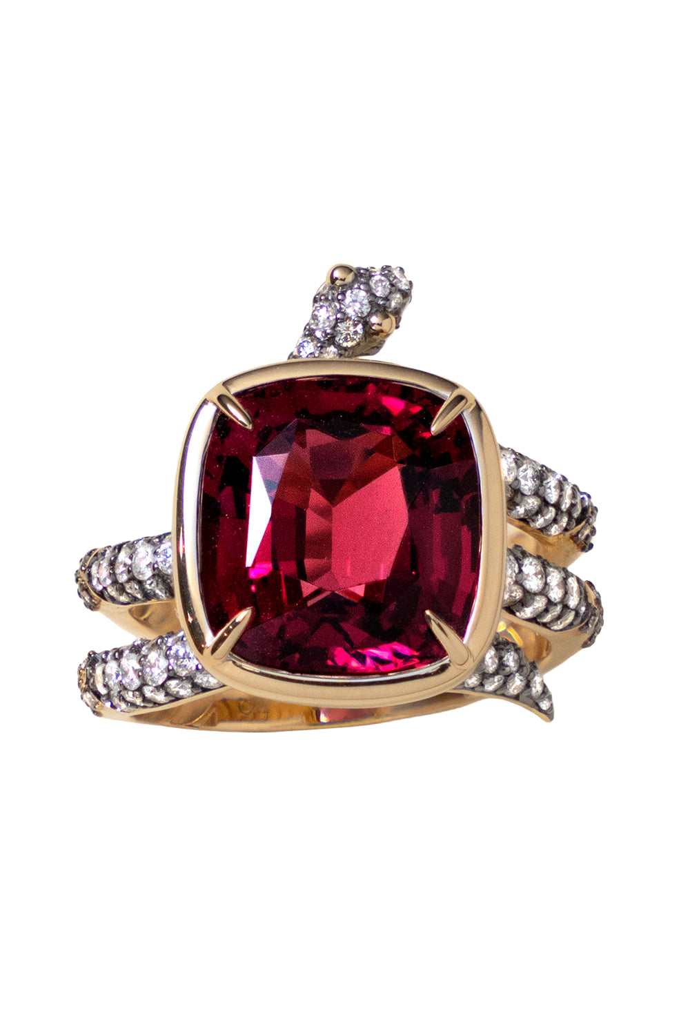 Garnet Never Fear Snake Ring