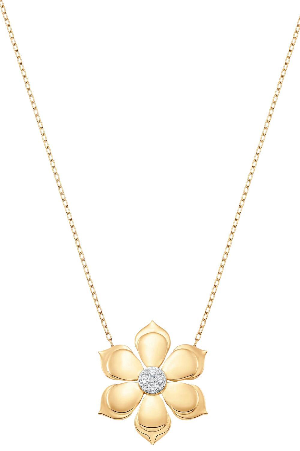 Diamond Lierre Large Flower Necklace-YELLOW GOLD-20-JEWELRYFINE JEWELNECKLACE O-SARA WEINSTOCK