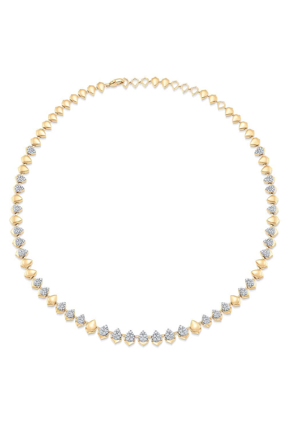 Diamond Pear Halo Choker Necklace-YELLOW GOLD-JEWELRYFINE JEWELNECKLACE O-SARA WEINSTOCK