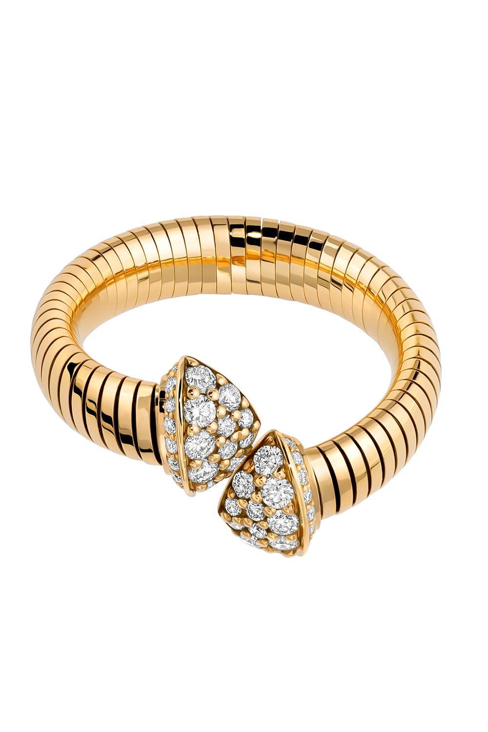 Rugiada Diamond Tip Ring - Yellow Gold-YELLOW GOLD-M-JEWELRYFINE JEWELRING-MATTIA CIELO