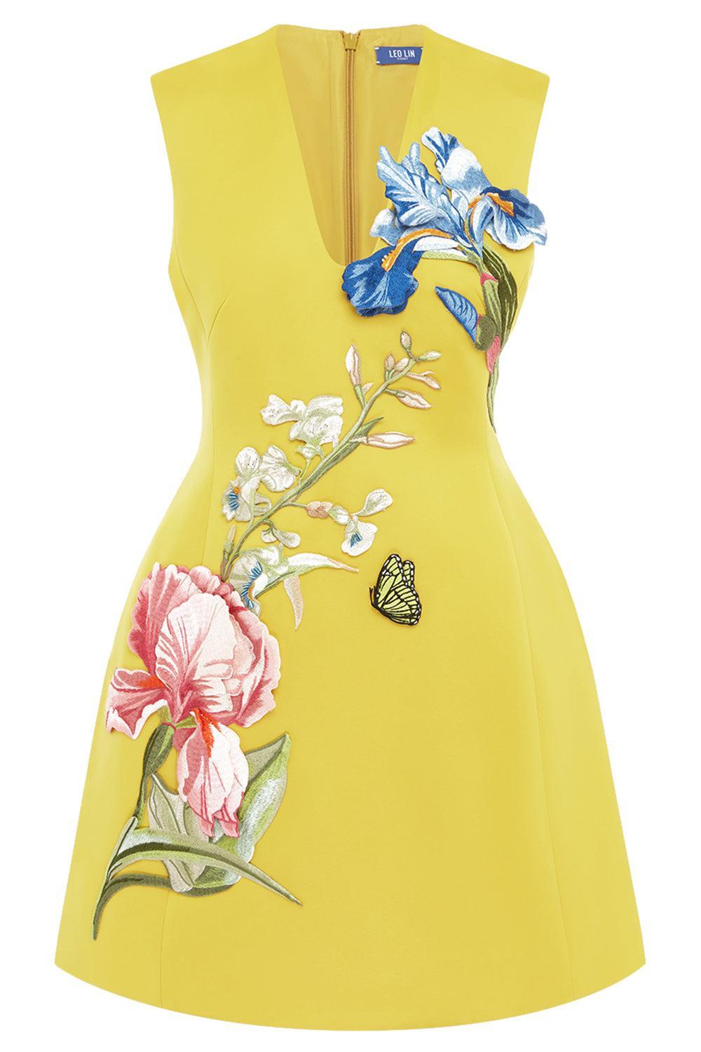 Briana Dress - Mustard-MUSTARD-2-CLOTHINGDRESSCOCKTAIL-LEO LIN