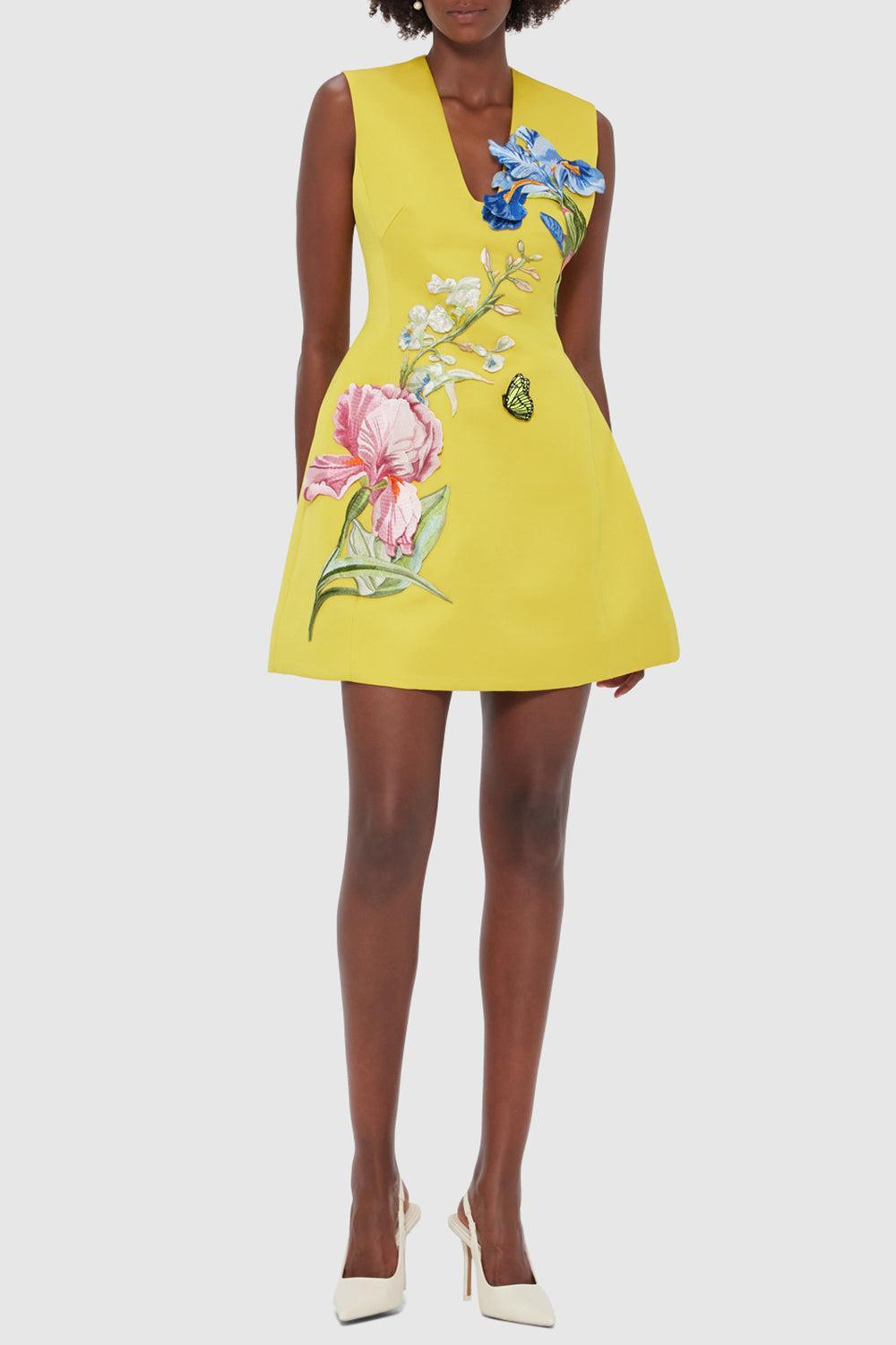 Briana Dress - Mustard-MUSTARD-2-CLOTHINGDRESSCOCKTAIL-LEO LIN