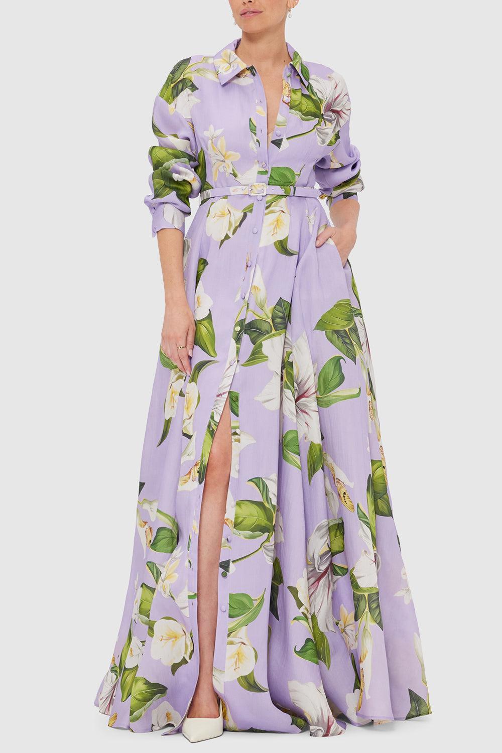 Josephine Gown - Lilac-LILAC-4-CLOTHINGDRESSGOWN-LEO LIN