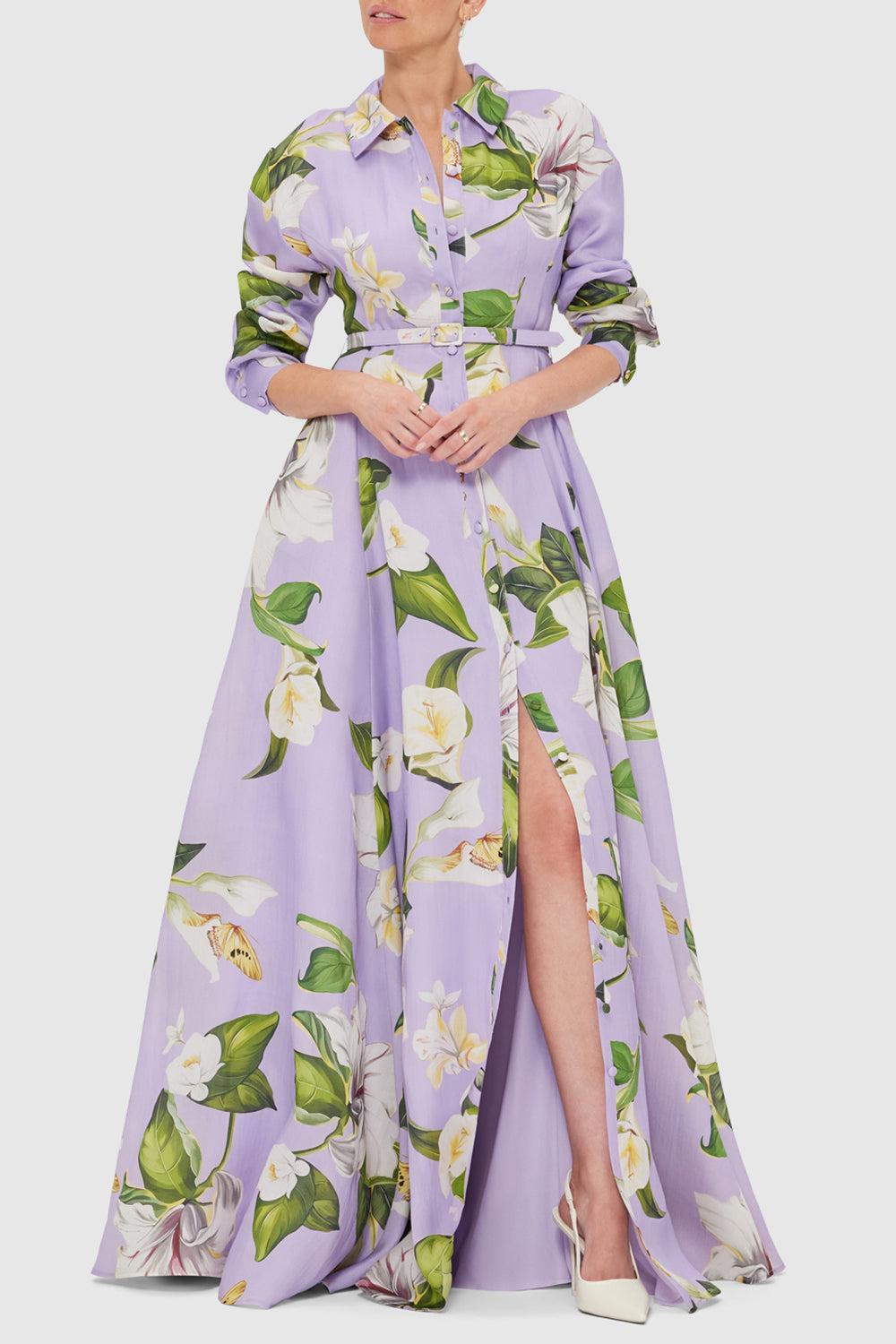 Josephine Gown - Lilac-LILAC-4-CLOTHINGDRESSGOWN-LEO LIN