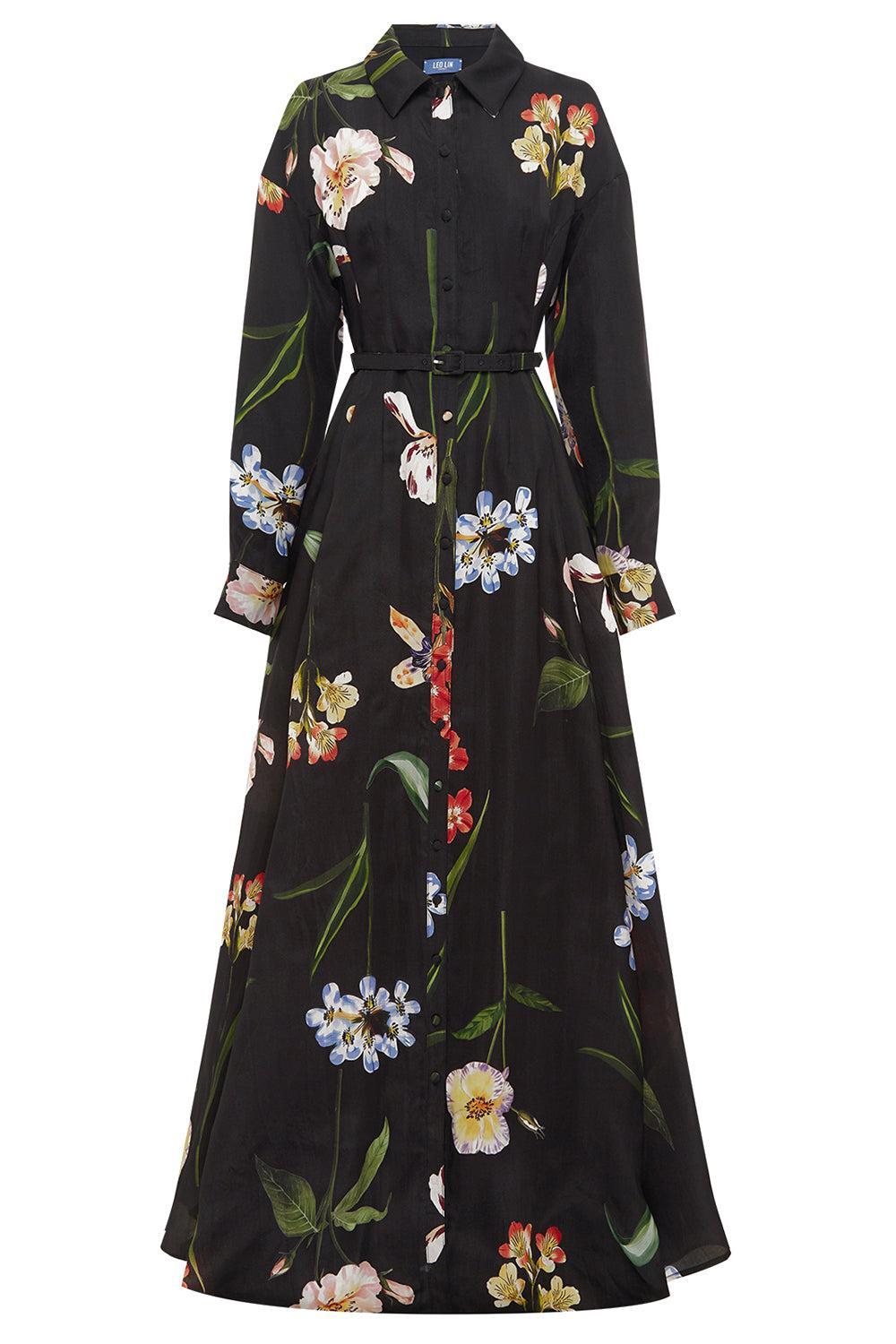 Josephine Gown - Ebony-EBONY-4-CLOTHINGDRESSGOWN-LEO LIN