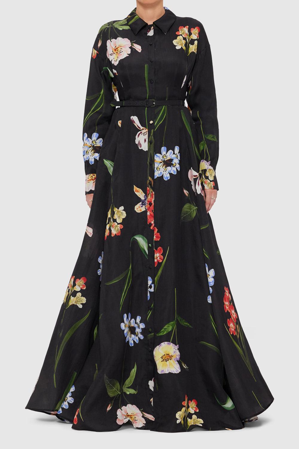Josephine Gown - Ebony-EBONY-4-CLOTHINGDRESSGOWN-LEO LIN